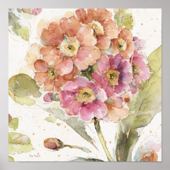 Poster Primrose et orange (Devant)