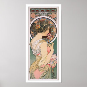 Poster Primrose par Alphonse Mucha - Art Nouveau Vintage