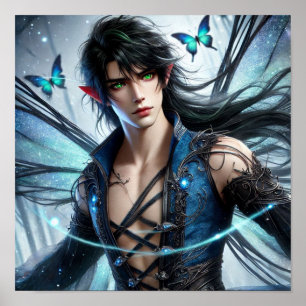 Poster Prince Fée aux Yeux d'Émeraude et aux Ailes Miroit