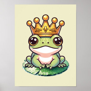 Poster Prince Grenouille en Couronne d'Or Chambre de Nurs