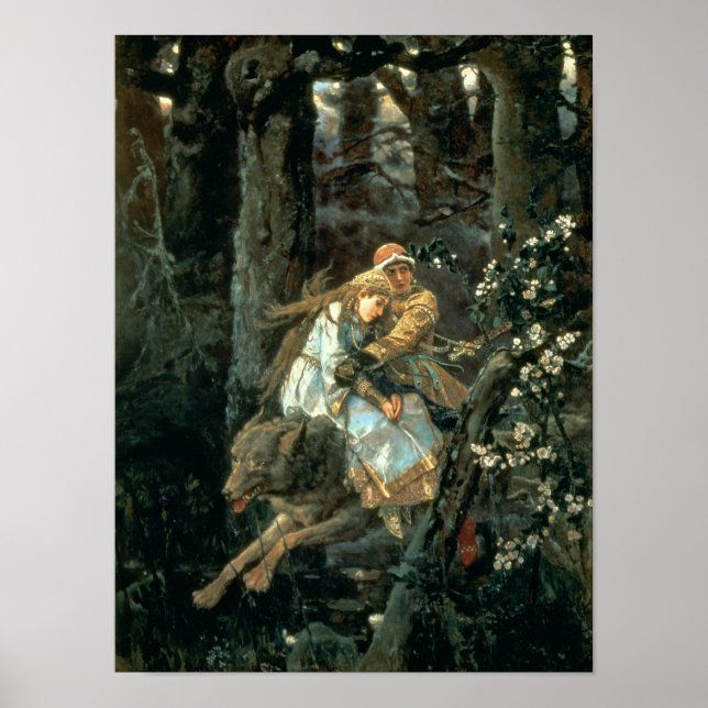 Poster Prince Ivan sur le loup gris, 1889 (Devant)