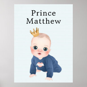 Poster Prince personnage de dessin animé bébé garçon