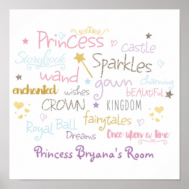 Poster Princess Fairy Tale Storybook Girls Girly (Devant)