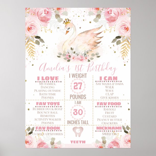 Poster Princess Swan Premier anniversaire Jalon (Devant)