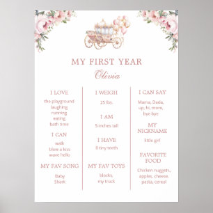 Poster Princesse 1er Anniversaire de fête