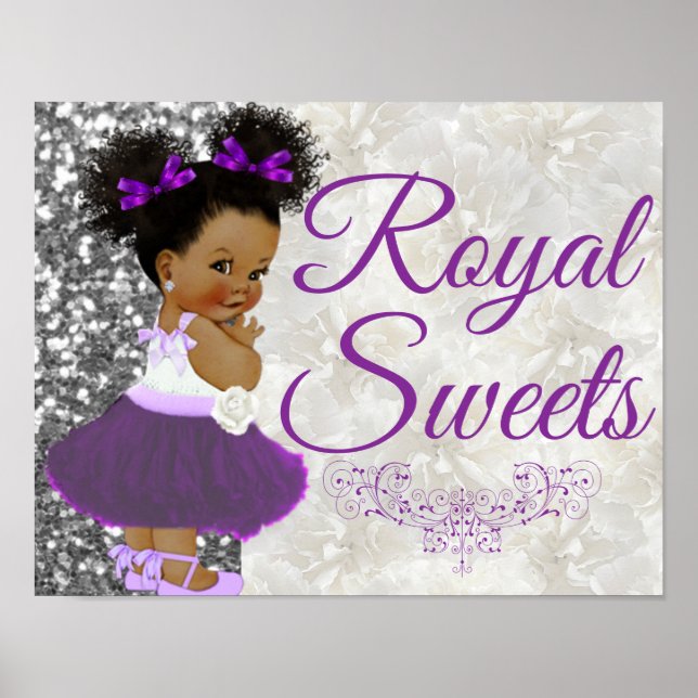 Poster Princesse africaine violette | Royal Sweets Event (Devant)