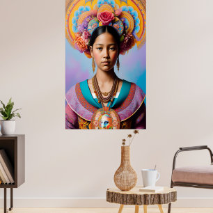 Poster princesse asiatique avec grand collier
