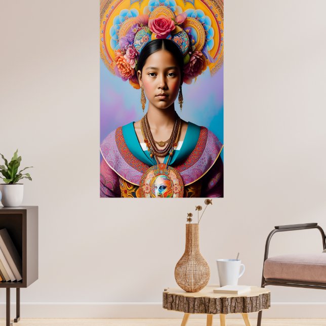 Poster princesse asiatique avec grand collier (Salon 3)