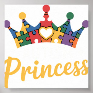 Poster Princesse autiste Fille Sensibilisation à l'autism