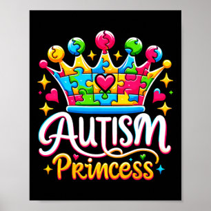 Poster Princesse autiste Reine de la sensibilisation à l'