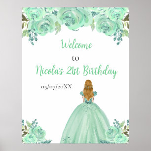 Poster Princesse aux cheveux blonds Bienvenue Fleurale Me