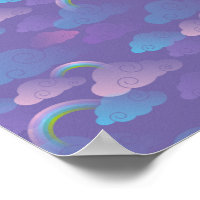 Princesse Ciel Nuageux Violet Nuages Bleus Licorne