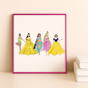 Poster princesse, croquis de mode,