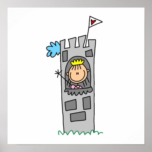 Poster Princesse dans la tour du Château (Devant)