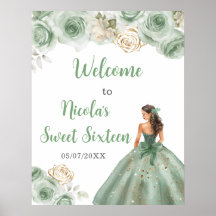 Princesse dans un Sweet sixteen de robe verte Bien