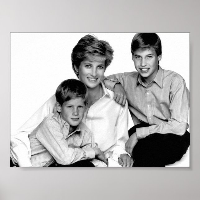 Poster Princesse Diana et ses fils (Devant)