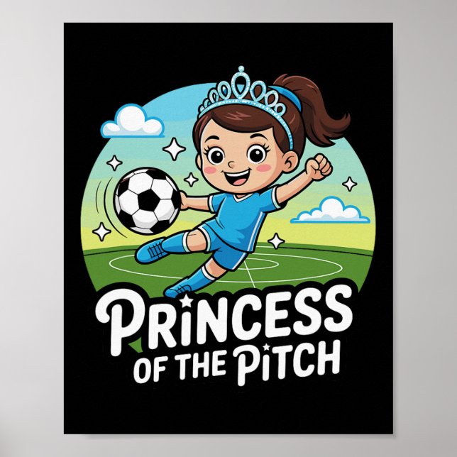 Poster Princesse du terrain de football pour filles enfan (Devant)