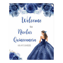 Princesse en bleu marine Robe Quinceanera Bienvenu