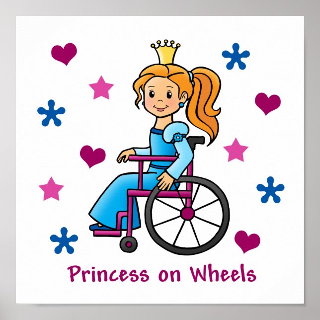 Poster Princesse en fauteuil roulant (Devant)