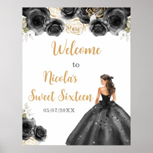 Poster Princesse en Sweet sixteen Robe Noire Bienvenue