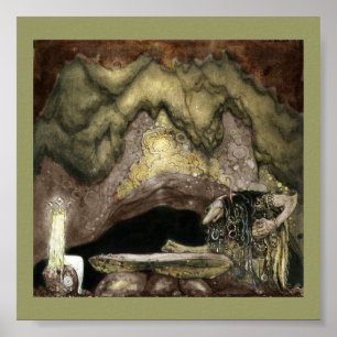 Poster Princesse et Troll à une table