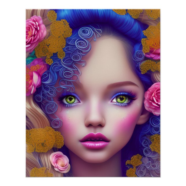 Poster Princesse Fleur inspirée par la culture ukrainienn (Devant)