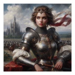 Poster princesse guerrière médiévale
