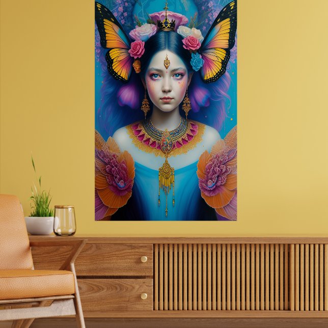 Poster princesse papillon avec petite couronne (Salon 2)