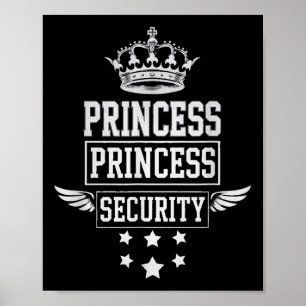 Poster Princesse Sécurité Rétro Anniversaire Papa Maman G