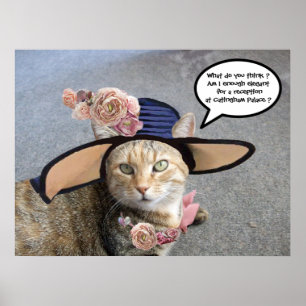POSTER PRINCESSE TATUS / CHAT ÉLÉGANT, GRAND CHAPEAU DE D