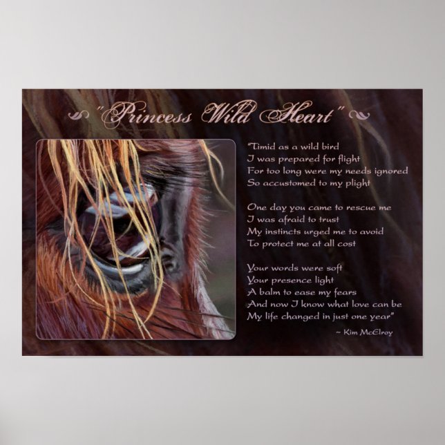 Poster Princesse Wild Heart inspirationnel, © Kim McElroy (Devant)