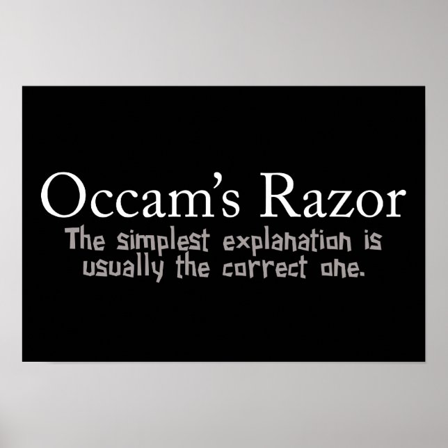 Poster Principe de Razor d'Occam (Devant)