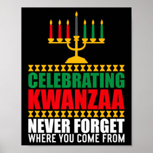 Poster Principes De Kwanza Noël Afro-American Happy