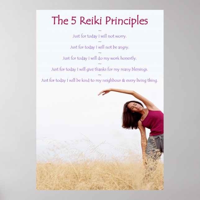 Poster Principes de Reiki avec Yogini (Devant)