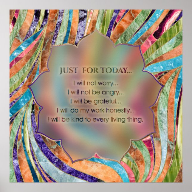 Poster Principes de Reiki - Préceptes de Reiki (Devant)