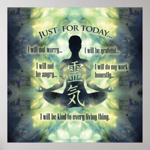 Poster Principes de Reiki - Préceptes de Reiki