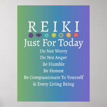 Principes de Reiki Prévoit le dégradé vert à pourp
