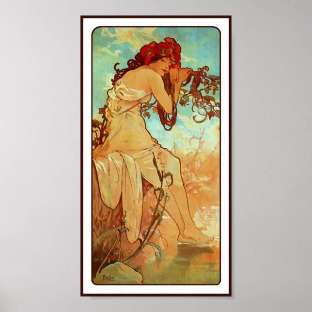 Poster Print - Art Nouveau - Mucha - Sommer (Vorne)