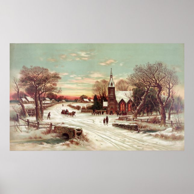 Poster/Print "Christmas Eve Winter Scene" Poster (Vorne)