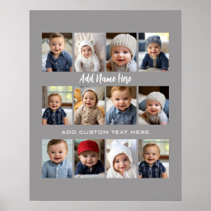 Poster/Print Collage für das erste Jahr des Babys  Poster
