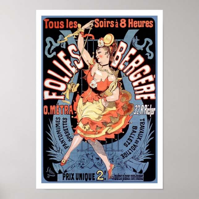 Poster/Print: Folies Bergere - Cheret Poster (Vorne)