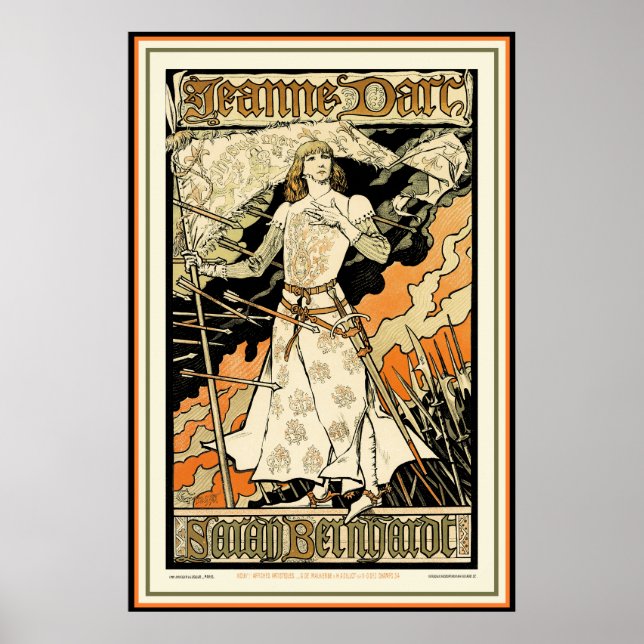 Poster/Print: Jeanne d'Arc, Sarah Bernhardt Poster (Vorne)