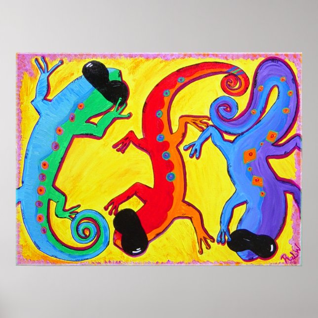 Poster Print-Karibik-Lizards (Vorne)