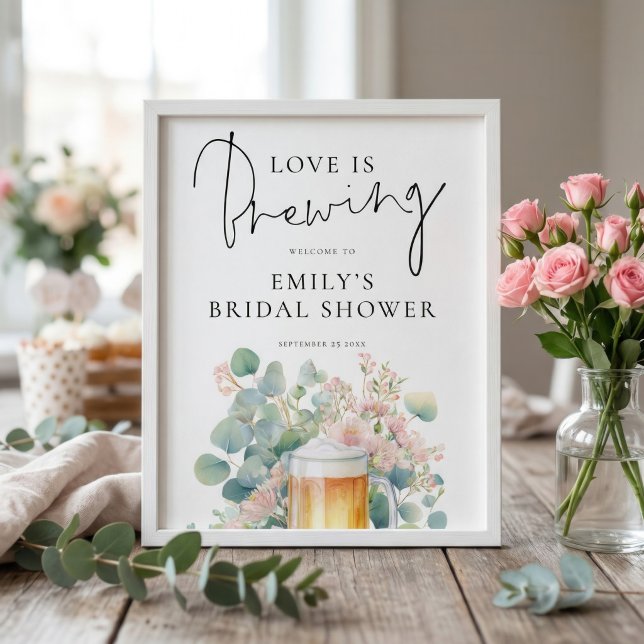 Poster Printable Beer Love Brewing Welcome Bridal Shower (Créateur téléchargé)