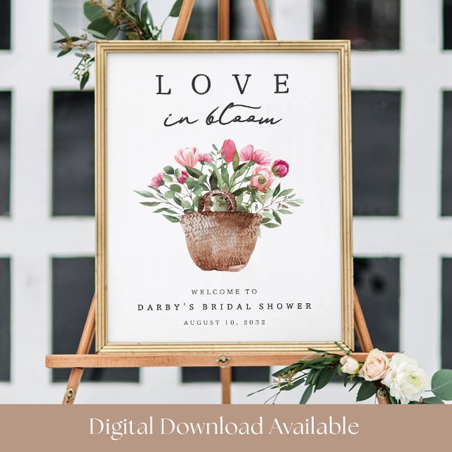 Poster Printable Love in Bloom Bridal Shower Welcome Sign (Créateur téléchargé)