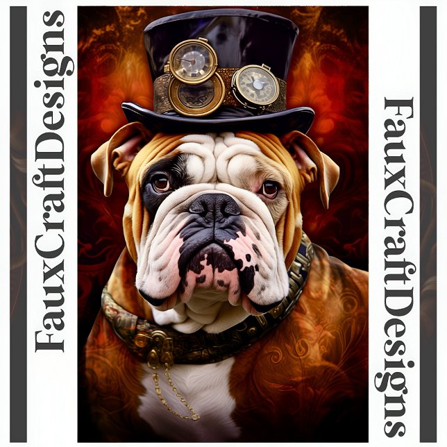 Poster Printable Steampunk Regal British Bulldog 111 (Créateur téléchargé)