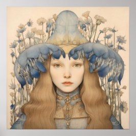 Poster Printemps Bluebell Flower Art Imprimer