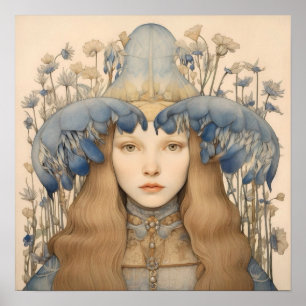Poster Printemps Bluebell Flower Art Imprimer