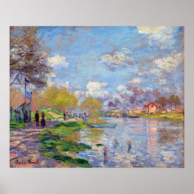 Poster Printemps de Claude Monet au bord de la Seine (Devant)