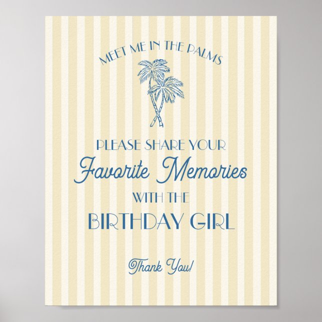 Poster Printemps de Palme Jaune Souvenirs favoris avec An (Devant)